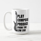 PLAY, COMPOSE, PRODUCE FROM THE LOW END コーヒーマグカップ (左)