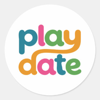 Play Date カラフルロゴ ステッカー
