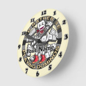 Play Dominos  ornament ラウンド壁時計 (傾斜)