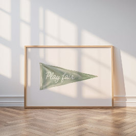 Play Fair Golf Pennant Wall Art ポスター