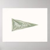 Play Fair Golf Pennant Wall Art ポスター (正面)
