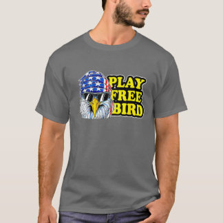 Play Free Bird Eagle American Flag Patriotic 4th O Tシャツ