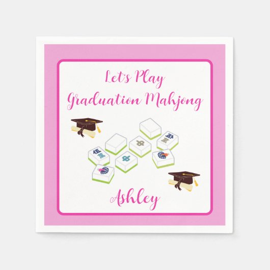 Play Graduation Mahjong PERSONALIZE スタンダードカクテルナプキン (正面)