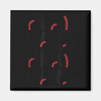 Play Hard Pray Hard Youth Boy Christian Baseball J マグネット