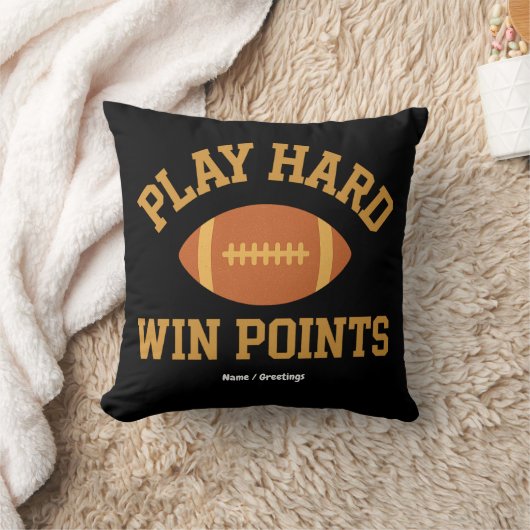 Play Hard, Win Points  Retro Game Day Sports  クッション (ブランケット)