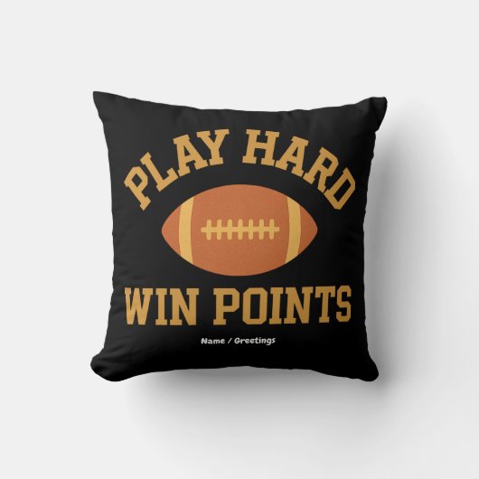 Play Hard, Win Points  Retro Game Day Sports  クッション (正面)