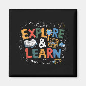 Play Is Learning Explore And Learn Preschool Teach マグネット (正面)