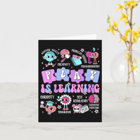 Play Is Learning Teacher First Day Of School Back カード (黄色い花)
