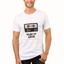 Play It Loud レトロカセット プレミアム トリブレンドTシャツ
