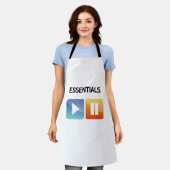 "Play Life / Pause Doubt" music and life lover  エプロン (着用した状態)