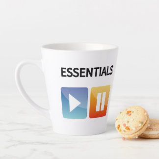 "Play Life / Pause Doubt" music and life lover  カフェラテマグ