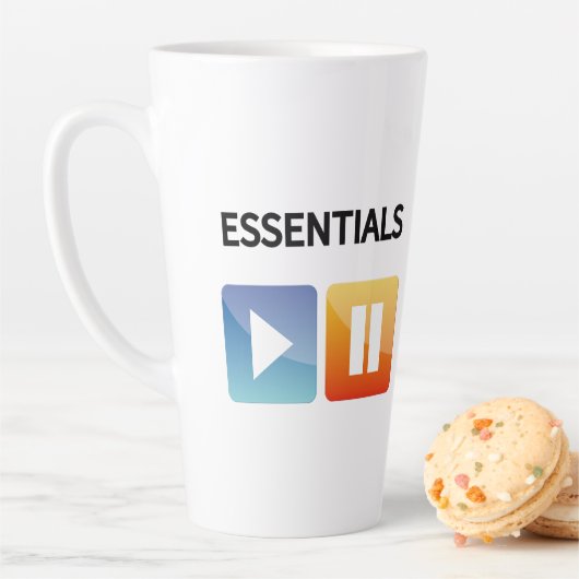 "Play Life / Pause Doubt" music and life lover  カフェラテマグ (インサイチュ)