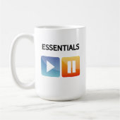 "Play Life / Pause Doubt" music and life lover コーヒーマグカップ (左)