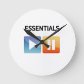 "Play Life / Pause Doubt" music and life lover  ラウンド壁時計 (正面)