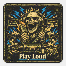 Play Loud – Volume Up Music Rebellion スクエアシール