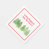 Play MAHJONG Watercolor Winter Trees スタンダードランチョンナプキン (角)