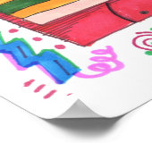 Play Something Cool Fun Music Mixtape Art  ポスター (角)