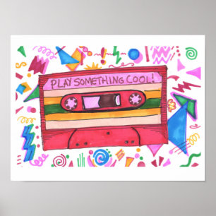 Play Something Cool Fun Music Mixtape Art ポスター
