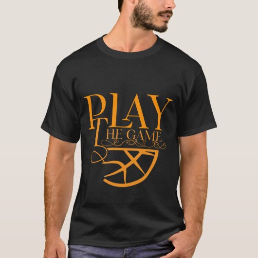 Play The Game Basketball Abstract Sports Tee Tシャツ (正面)