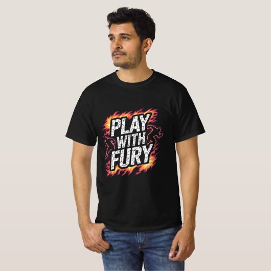 Play With Fury – Intense Flame Runner T-Shirt Tシャツ (正面フル)
