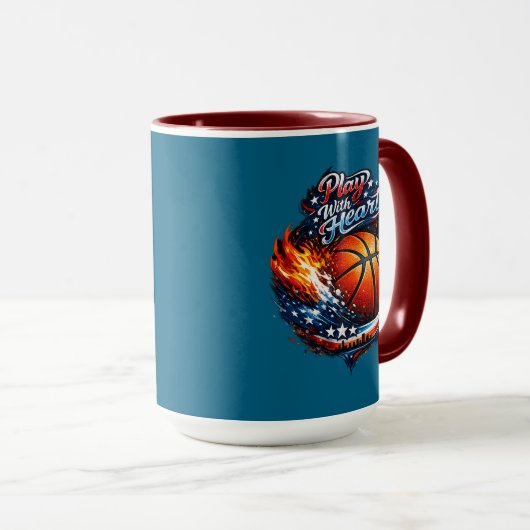Play With Heart Basketball Motivational Combo Mug マグカップ (正面右)