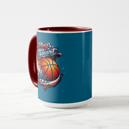 Play With Heart Basketball Motivational Combo Mug マグカップ (正面左)
