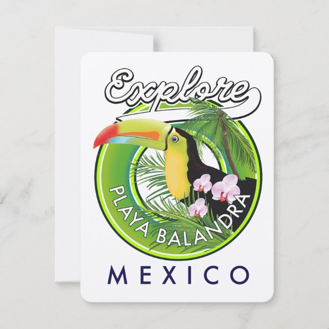 Playa Balandra Mexicoレトロロゴ (正面)