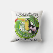 Playa Balandra Mexicoレトロロゴ クッション (裏面)