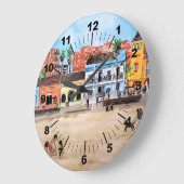 Playa de la Malvarrosa Painting by Alfred Fox ラージ壁時計 (傾斜)