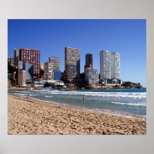 Playa de Levante de Benidorm, España ポスター (正面)