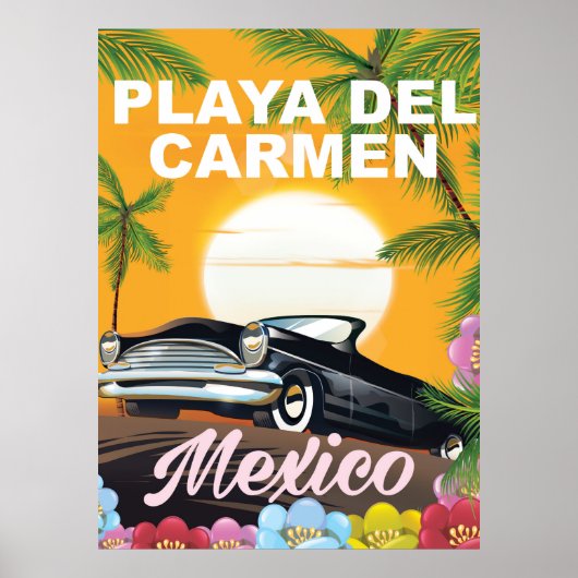 Playa del Carmenメキシコ車の旅行ポスター ポスター (正面)