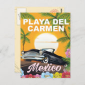 Playa del Carmenメキシコ車の旅行ポスター ポストカード (正面/裏面)