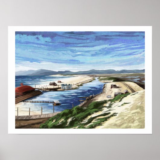 Playa del Rey Lagoon.水彩画byジェン通り ポスター (正面)