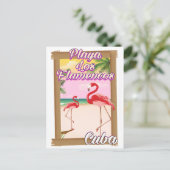 Playa Los Flamencos Cuba旅行ポスター ポストカード (スタンド正面)