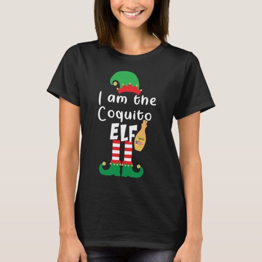 Playa Serena Funny Christmas Coquito ELF Funny Pue Tシャツ (正面)