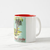 Playa Uvita，コスタリカビーチ旅行ポスター/ ツートーンマグカップ (正面右)