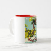 Playa Uvita，コスタリカビーチ旅行ポスター/ ツートーンマグカップ (正面左)