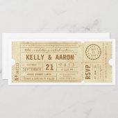 Playbillのヴィンテージの劇場チケットの結婚式招待状 招待状 (正面/裏面)