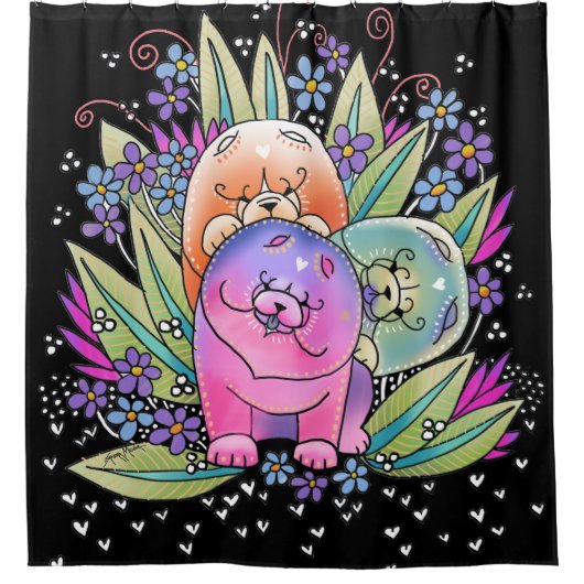 PLAYDATEの食事を-シャワー・カーテン結合しますか、または表示して下さい シャワーカーテン (正面)