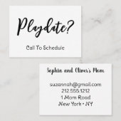 Playdate Mommy通話カード コーリングカード (正面/裏面)