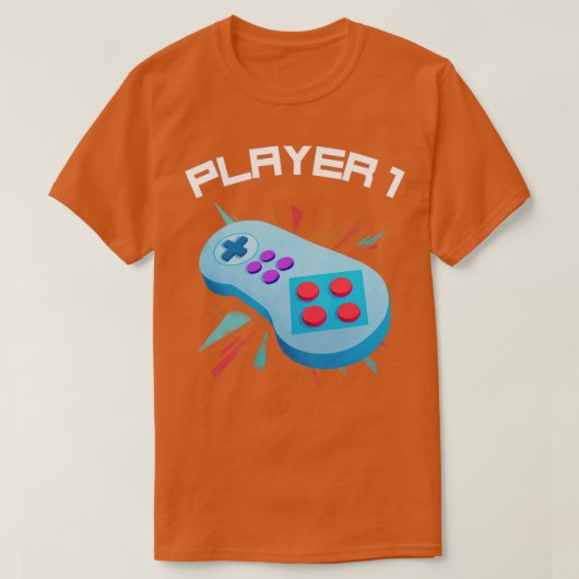 Player 1マッチングデザイン tシャツ (デザイン正面)