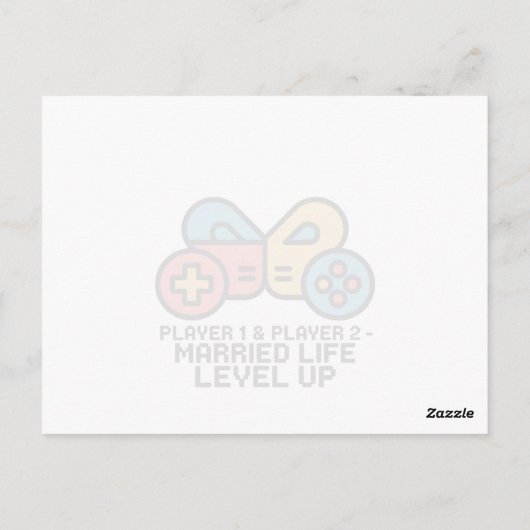 Player 1 & 2 Married Gamer ポストカード (裏面)