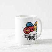 Player 1 & 2 Married Gamer Level Up Art コーヒーマグカップ (正面右)