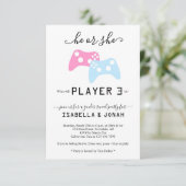 Player 3ビデオゲーム性別リビールパーティの招待状 招待状 (スタンド正面)