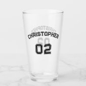 Player Name Jersey Number Game Day Party Sports タンブラーグラス (正面)