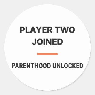 Player Two Joined Parenthood Unlocked Sticker ラウンドシール