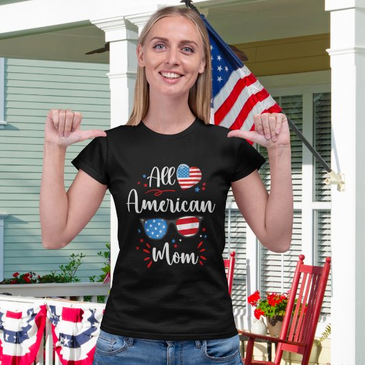 Playera All American Mom 4th July Mom Tシャツ