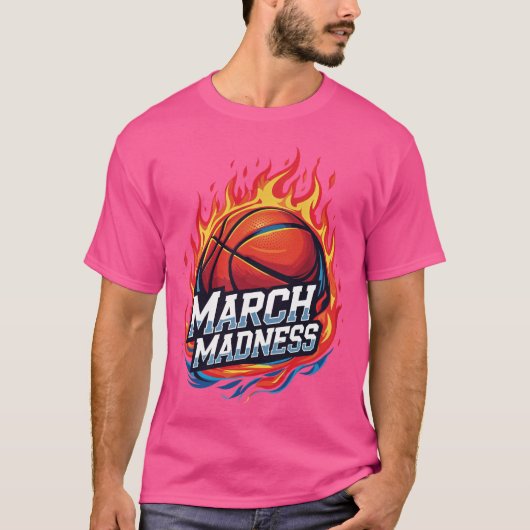 Playera Basketball en Llamas March Madness Tシャツ (正面)