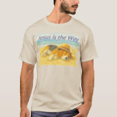 Playera Beach with a Hat - "Jesus is the Way" Tシャツ (正面)
