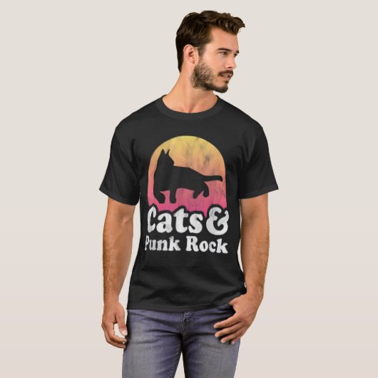Playera | Cats and Punk Rock Tシャツ (正面フル)
